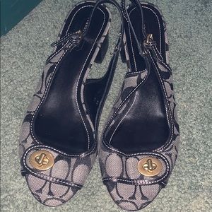 Coach sandals low high heels